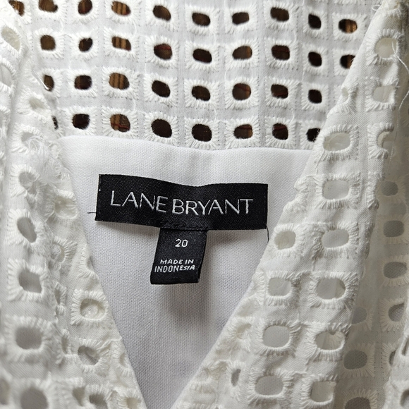 Lane Bryant White Sleeveless Eyelet Dress Plus Size 20 - Picture 3 of 7